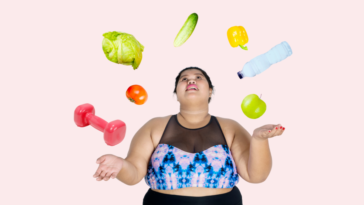 woman juggling foods for strong muscles and bones