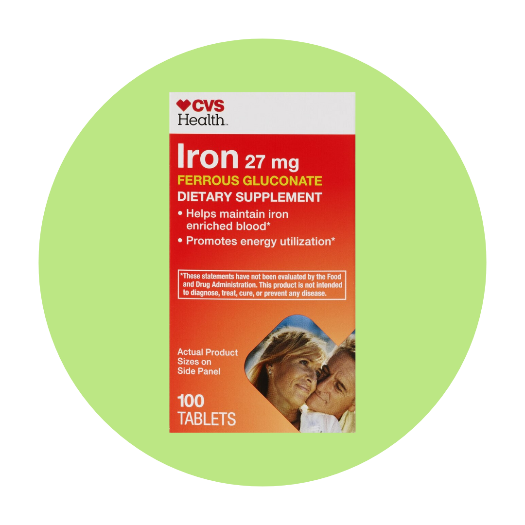 CVS Health Ferrous Gluconate Iron 27 mg Tablet